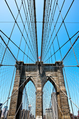 Naklejka premium U.S.A., New York,Manhattan,the Brookllyn Bridge