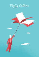 Naklejka premium Volare sulle ali della cultura