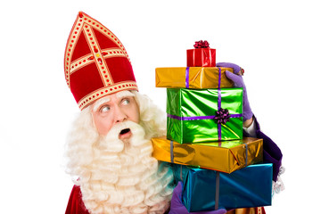 st.Nicholas showing  gifts