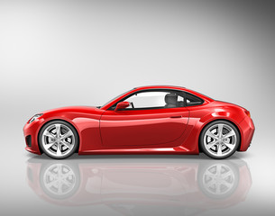 Naklejka premium 3D Sport Car Vehicle Transportation Illustration Concept