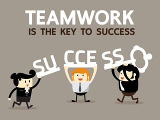Teamwork is the key to success, Business Team work concept, Vector illustrator