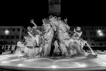 Fototapeta premium Night view, Piazza Navona, Rome. Italy