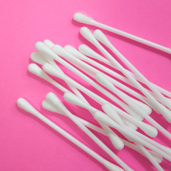 cotton buds isolated on ping background.