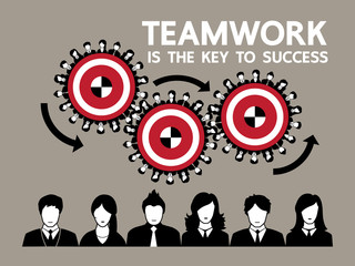 Human gears teamwork concept design, Vector illustration