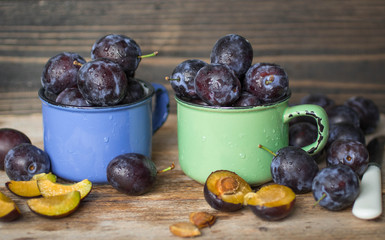 Ripe juicy plums