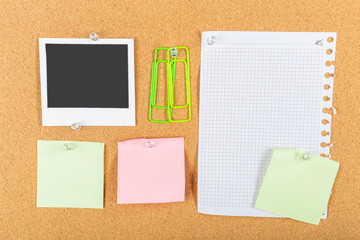 Corkboard, sticky notes