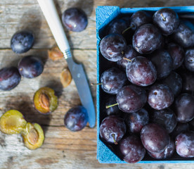 Ripe juicy plums