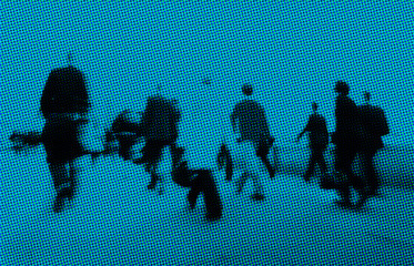Business People Walking Commuter Rush Hour Concept
