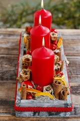 Christmas decoration with red candles