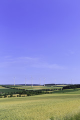 Fototapeta na wymiar wind turbines in the country side