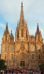 Fototapeta premium The Cathedral of the Holy Cross and Saint Eulalia. Barcelona City