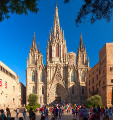 The Cathedral of the Holy Cross and Saint Eulalia. Barcelona City