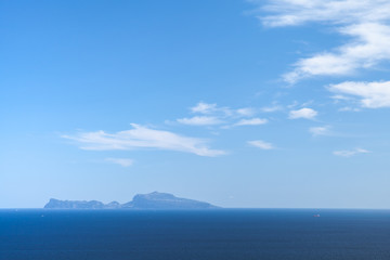 Naklejka na ściany i meble Mediterranean Sea landscape with Capri island