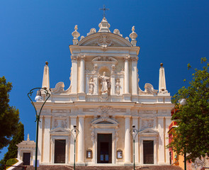 Obraz premium Church of Santuario di Nostra Signora della Lettera. Church was built in the 17th century. Santa Margherita