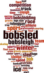 Bobsled word cloud concept. Vector illustration