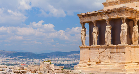 A Caryatid - is a sculpted female figure serving as an architectural support. Athens