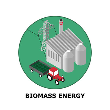 Biomass Energy, Renewable Energy Sources - Part 5 (both circle and square version is available in the vector file)
