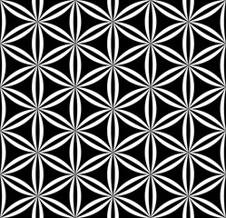 Vector modern seamless pattern sacred geometry ,black and white textile print,stylish background, abstract texture, monochrome fashion design, bed sheets or pillow pattern