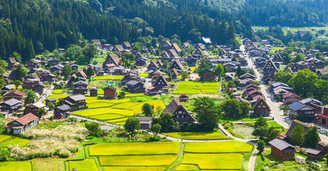 Village Shirakawa-go, traditional village showcasing a building style known as gassho-zukuri.