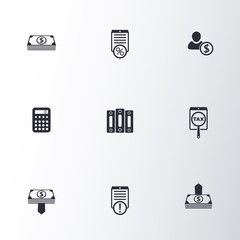 Bookkeeping, finance, money icons, vector illustration, eps10, easy to edit