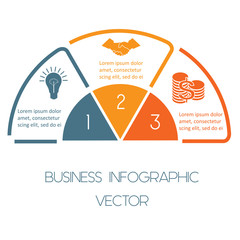 Infographic Semicircle lines three positions