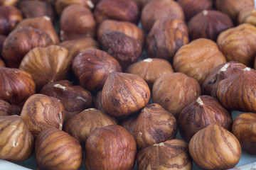 hazelnuts. hazelnuts on the background