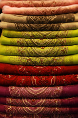 A colorful of thai silk fabric