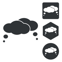 Thoughts icon set, monochrome