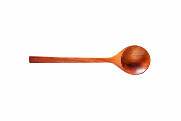 Wooden spoon isolated on white background