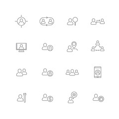 Personnel, Human resources, HR, staff, line icons, vector illustration, eps10, easy to edit