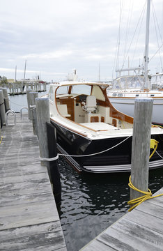 Boats Docked In The Harbor By Stonington Connecticut