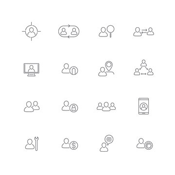 Personnel, Human resources, HR, staff, line icons, vector illustration, eps10, easy to edit