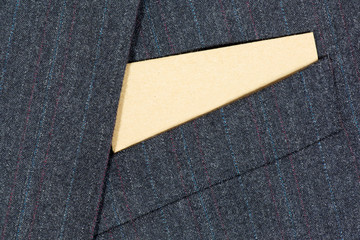 blank paper in suit pocket