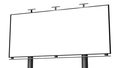 Obraz premium Blank billboard isolated on white background