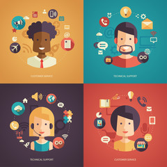 Illustration of flat design business composition with technical