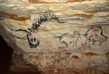Rock painting in caves Sablinskaya