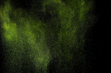 Abstract green paint Holi.