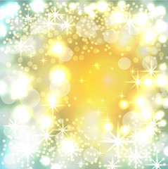 Festive New Year background with blue and yellow lights