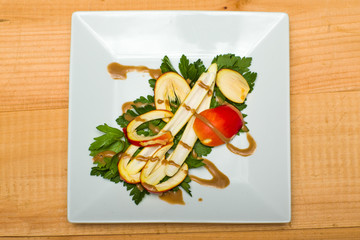 Wild American Ceasar's Amanita Salad on a white plate