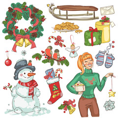 Fototapeta premium Christmas decoration and presents