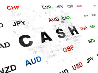 Banking concept: Cash on Digital background