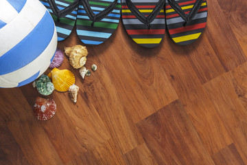 Slipper with seashell