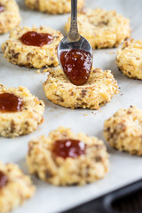 cookies with jam and spoon