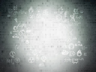 Science concept: Book on Digital Paper background