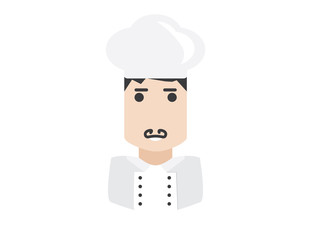 Cook vector avatar. Vector illustration of a kitchener
