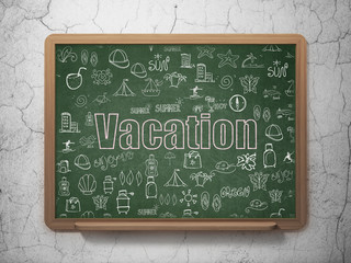 Vacation concept: Vacation on School Board background
