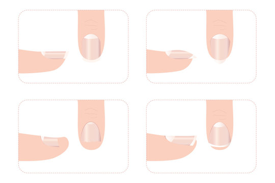 Different nail shapes with fingers 