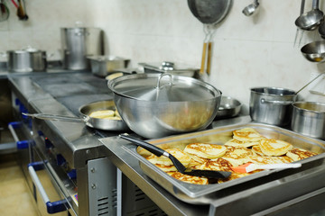 Professional kitchen in a restaurant