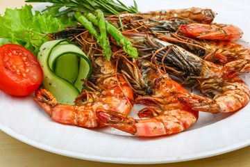 Grilled prawns
