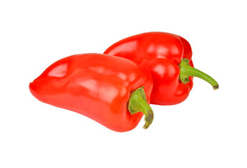 Fresh sweet red pepper, isolated on white background